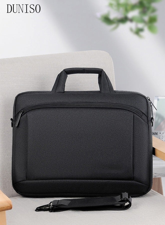 DUNISO 15 Inch Laptop Bag with Multi Compartment Lightweight Laptop Hand Bag Crossbody Bag Travel Business Briefcase Water-Resistant Dust-proof Shoulder Messenger Bag for Men and Women Work Office - Image 2
