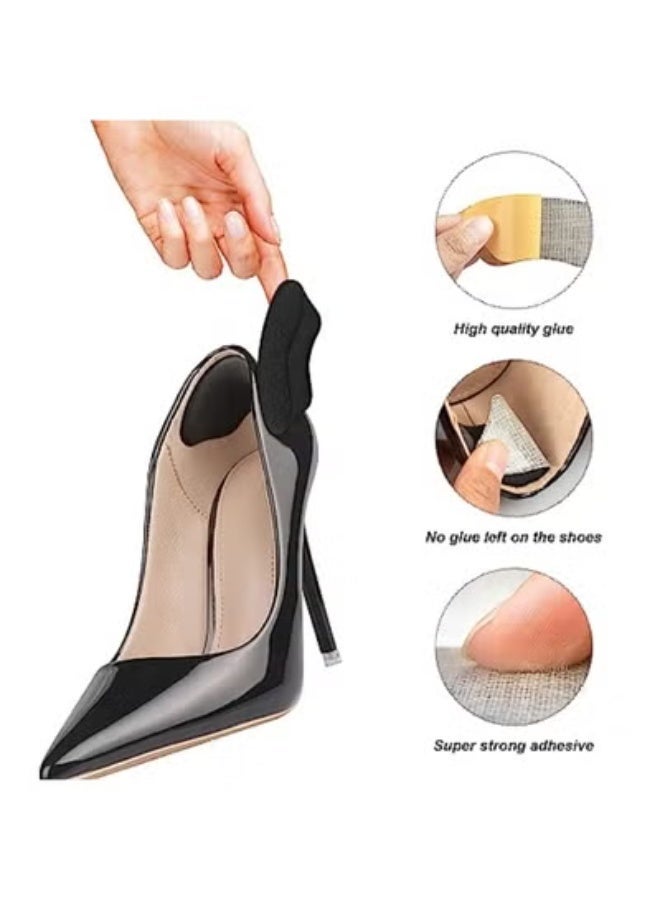 Chabeia Heel Grips Liner Cushions Inserts for Loose Shoes, Heel Pads Snugs for Shoe Too Big Men Women, Filler Improved Shoe Fit and Comfort, Stop Heel Slip and Blister (4 Pairs) (H Pale Apricot+Black) - Image 3