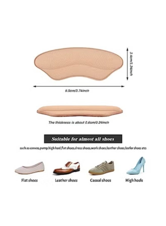 Chabeia Heel Grips Liner Cushions Inserts for Loose Shoes, Heel Pads Snugs for Shoe Too Big Men Women, Filler Improved Shoe Fit and Comfort, Stop Heel Slip and Blister (4 Pairs) (H Pale Apricot+Black) - Image 2