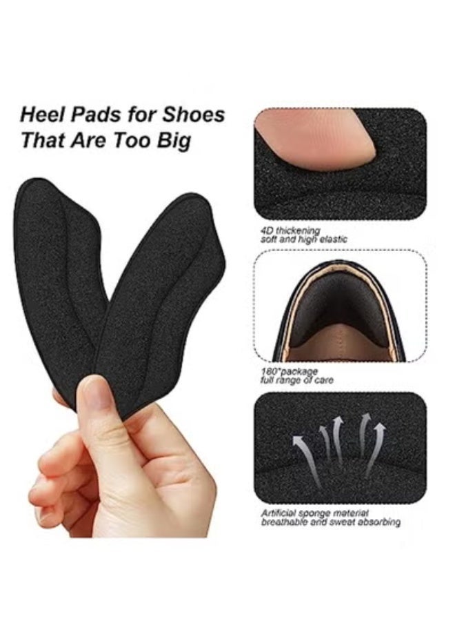 Chabeia Heel Grips Liner Cushions Inserts for Loose Shoes, Heel Pads Snugs for Shoe Too Big Men Women, Filler Improved Shoe Fit and Comfort, Stop Heel Slip and Blister (4 Pairs) (H Pale Apricot+Black) - Image 4