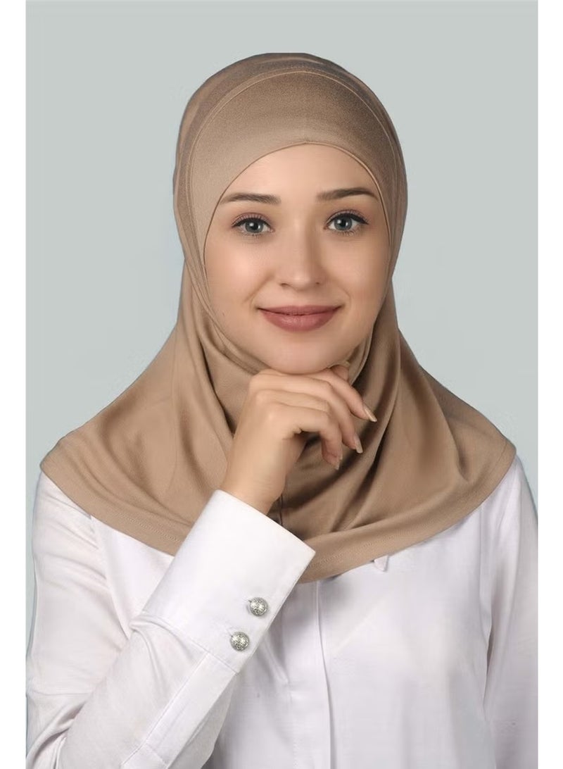 Altobeh Ready-made Hijab Practical Scarf Hijab Hijab - Prayer Cover - Dark Beige - Image 1
