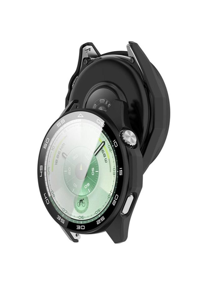 HL-Tech Case for Huawei Watch GT6 46mm Hard PC Case with Tempered Glass Screen Protector with Bumper Guard Protective Cover For Huawei GT 6 46mm (Black) - Image 5