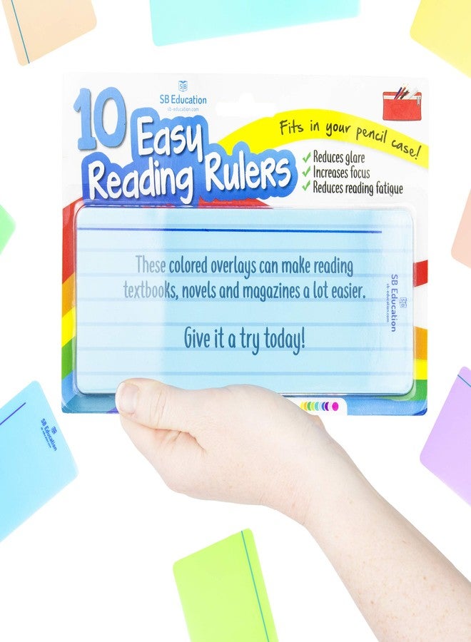 Luigi's SB Education 10 x Dyslexia Reading Tools for kids with Coloured Overlays | Guided reading strips for Dyslexia, Irlen Syndrome, ADHD and Visual Stress | Perfect Reading Trackers for kids - Image 2