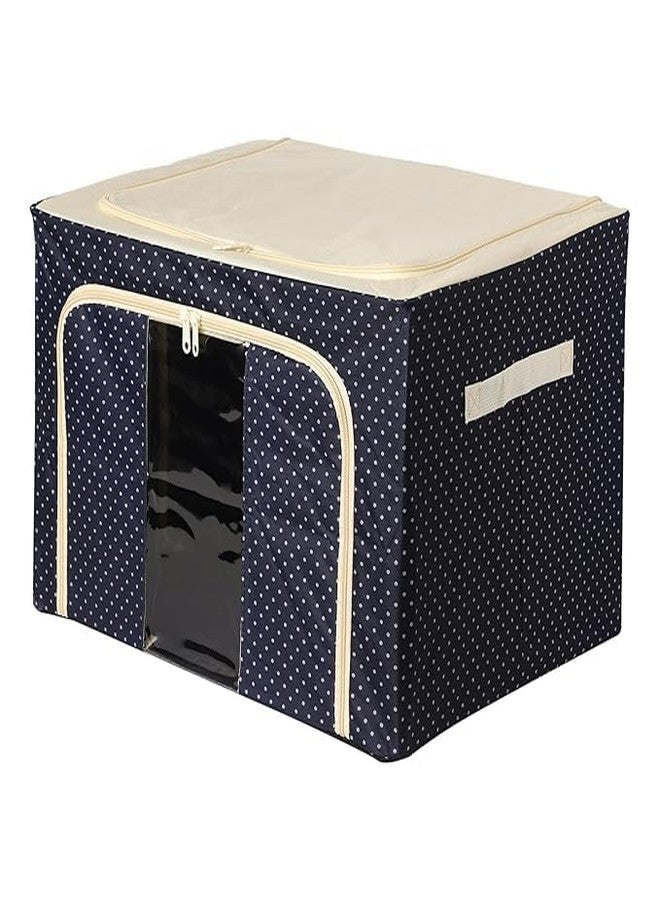 vulrian Foldable 66L Cloth Storage Bags Organizer Container Foldable Metal Basket Clear Storage Bag - Image 1