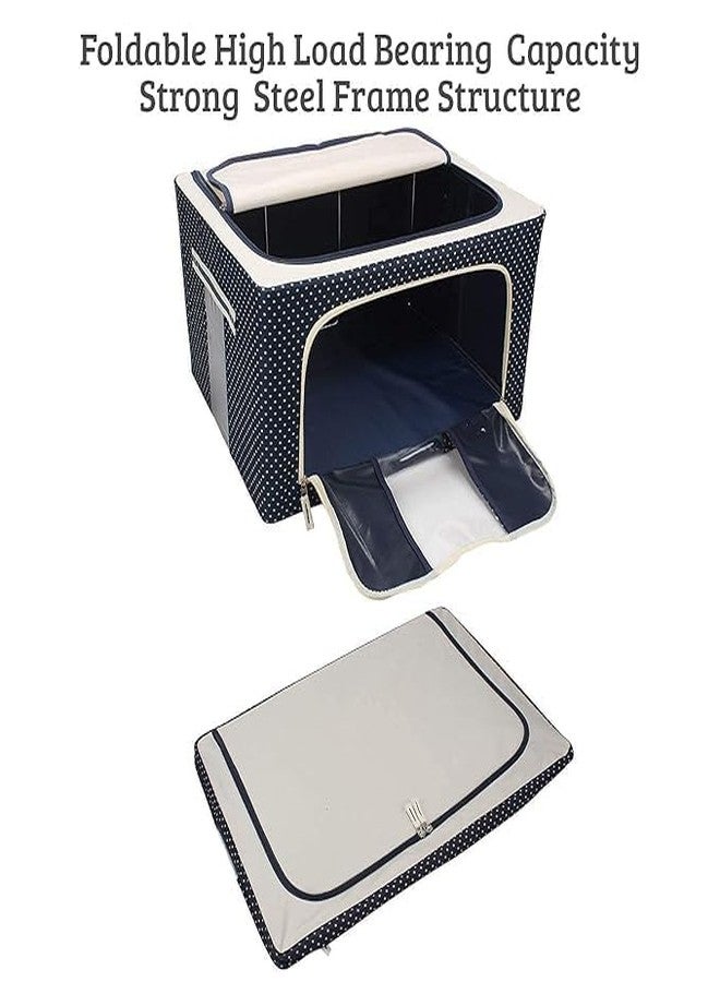 vulrian Foldable 66L Cloth Storage Bags Organizer Container Foldable Metal Basket Clear Storage Bag - Image 3