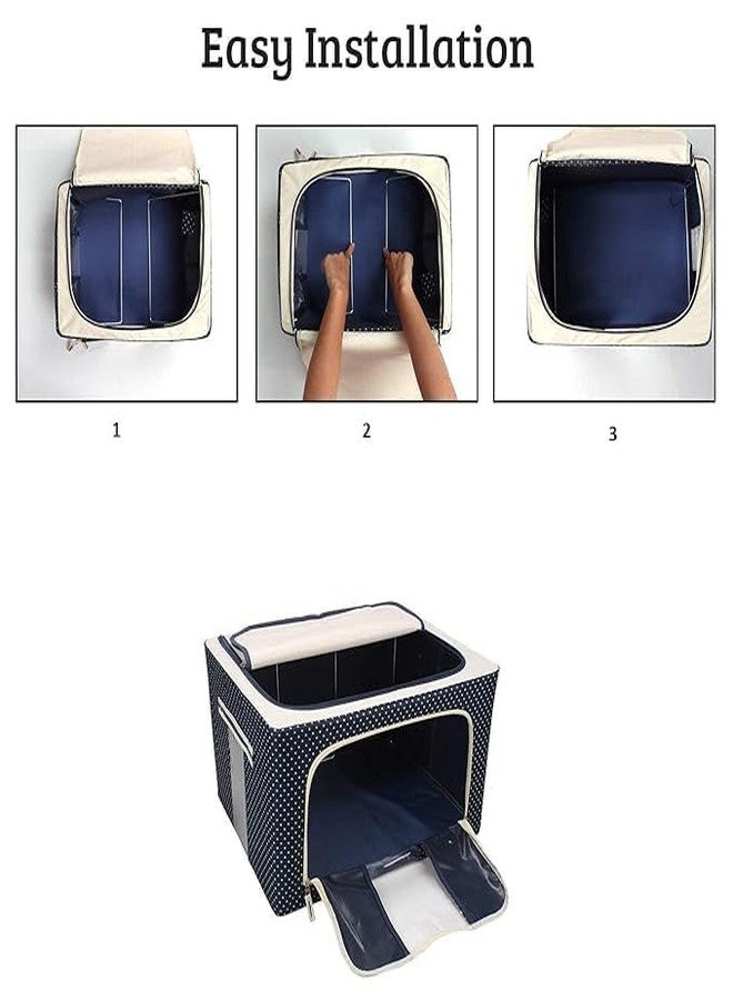 vulrian Foldable 66L Cloth Storage Bags Organizer Container Foldable Metal Basket Clear Storage Bag - Image 4