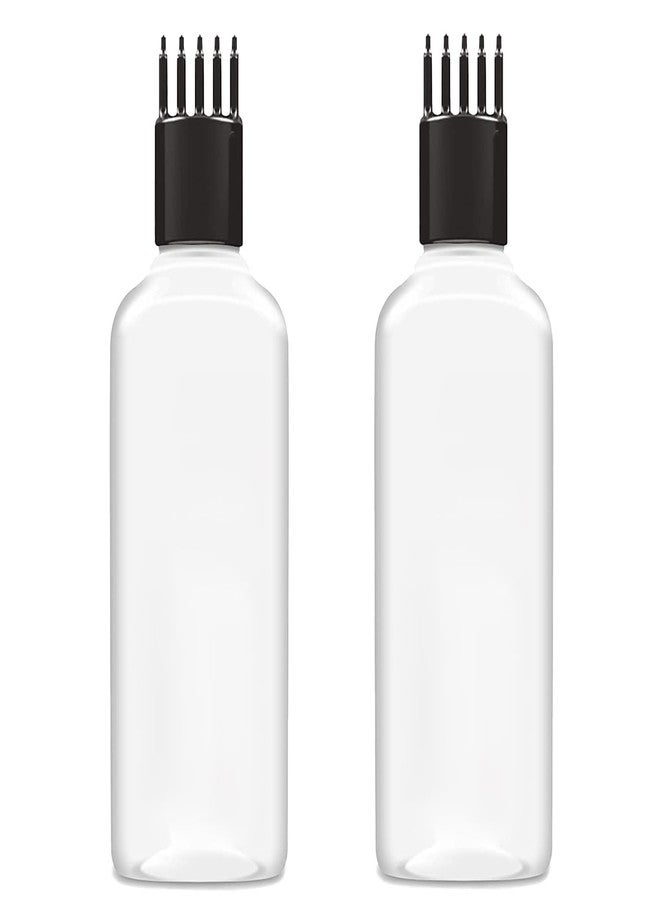 زجاجة توزيع زيت الشعر والشامبو والأدوية من ماديا، قابلة لإعادة الاستخدام، سعة 100 مل، شفافة، مع مشط أسود، عبوة من قطعتين - Image 1