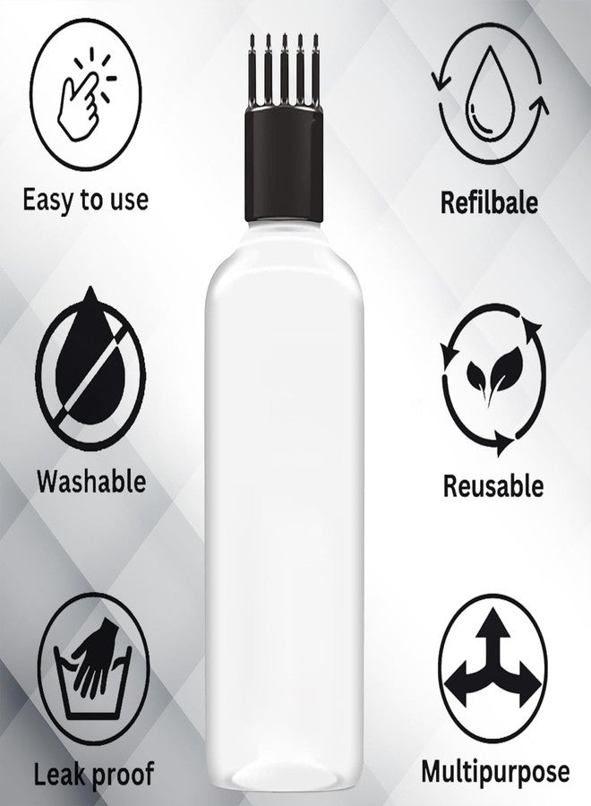 زجاجة توزيع زيت الشعر والشامبو والأدوية من ماديا، قابلة لإعادة الاستخدام، سعة 100 مل، شفافة، مع مشط أسود، عبوة من قطعتين - Image 4