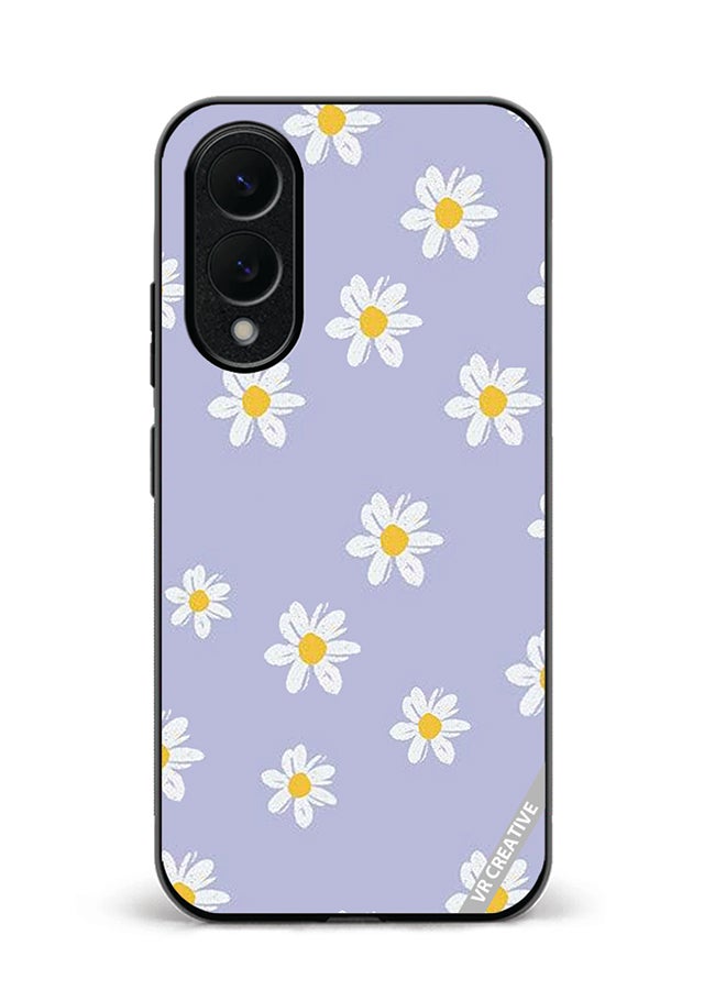 VR CREATIVE Protective Case Cover For Samsung Galaxy S25 Edge Daisy Flower Design Multicolour