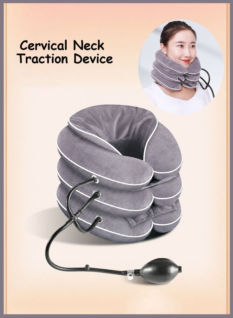 Bukela Cervical Neck Traction Device for Neck Pain Relief Inflatable Washable Neck Traction Pillow for Neck Decompression Neck Tension Relief - Image 1