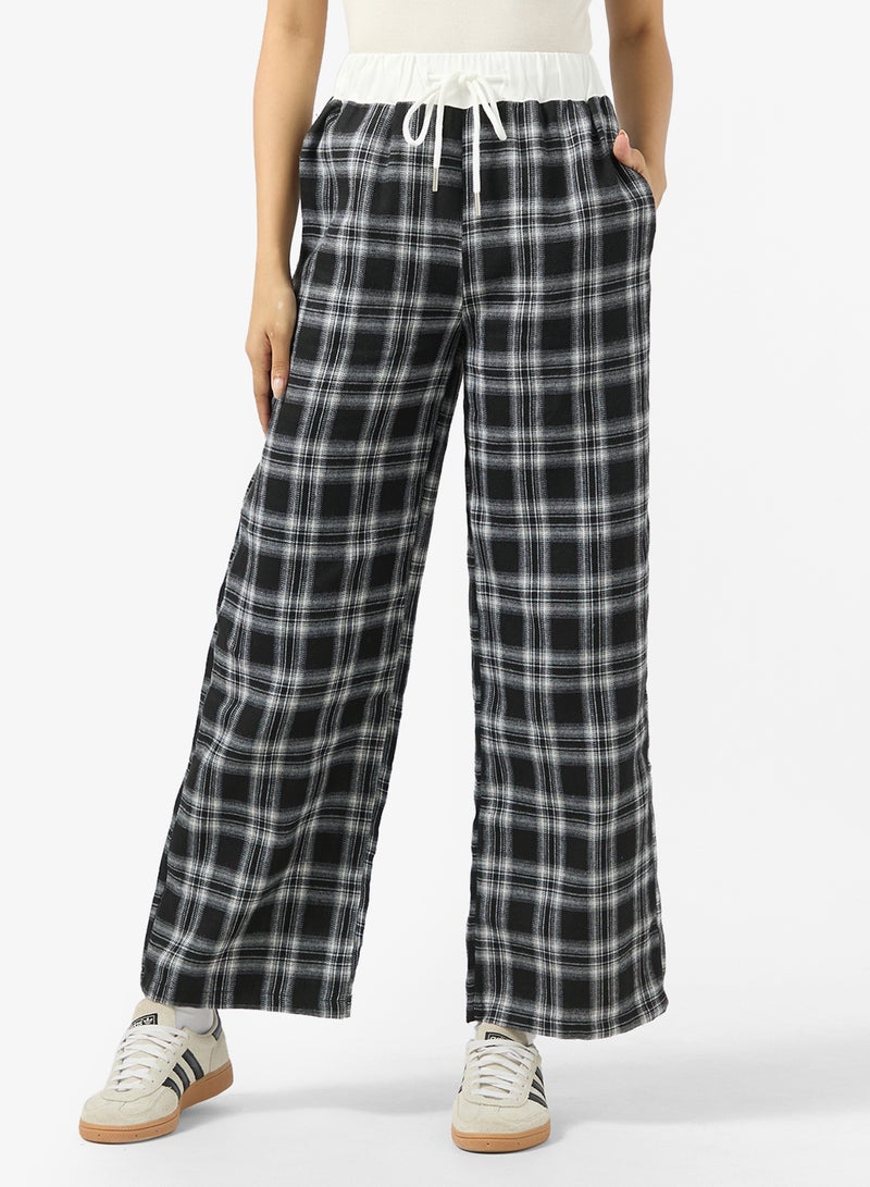 Ginger Pullon Plaid Wide Leg Pants - Image 1