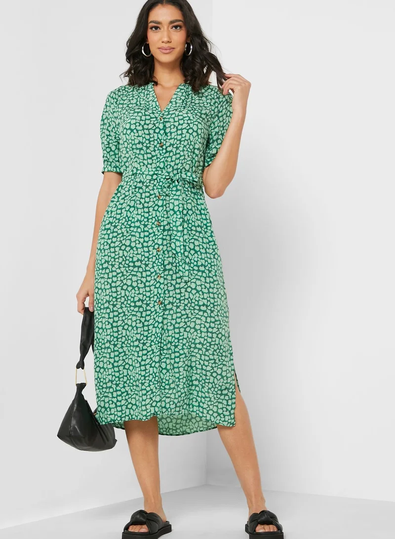 WHISTLES Juliet Giraffe Print Shirt Dress
