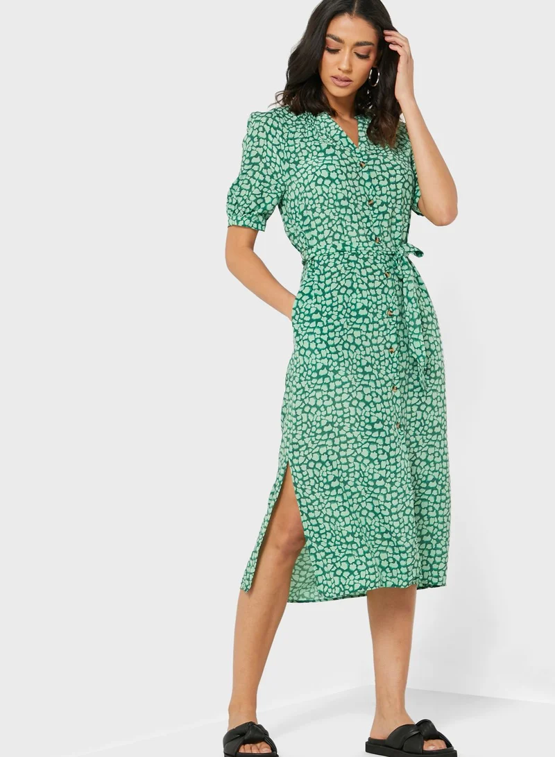 WHISTLES Juliet Giraffe Print Shirt Dress