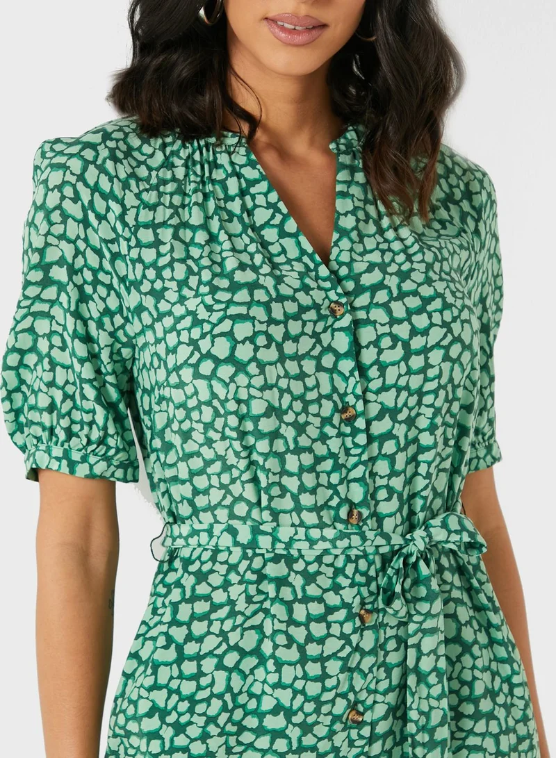 WHISTLES Juliet Giraffe Print Shirt Dress