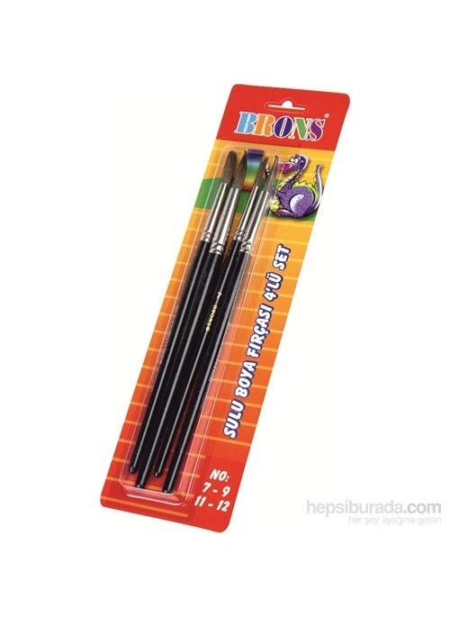 Brons Br-617 Watercolor Brush Set of 4 (7-9-11-12) 