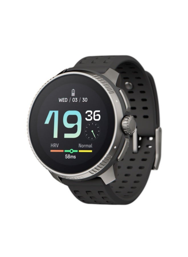سانتو ساعة Race Titanium Performance بشاشة Amoled عالية الدقة، تاج رقمي، معدل ضربات القلب متغير، سباق وتدريب، بطارية طويلة، خرائط غير متصلة بالإنترنت، نظام تحديد المواقع العالمي/نظام الملاحة العالمي ثنائي النطاق، وضع الرياضة 95+، مخطط - Image 2