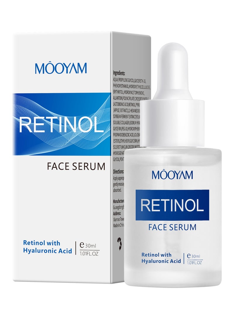 MOOYAM Retinol Face Serum with Hyaluronic Acid Anti Aging Retinol Serum for Skin Repair, Brighten Your Look, Fine Line and Wrinkles for Dull and Dry Skin 30ml - Image 3