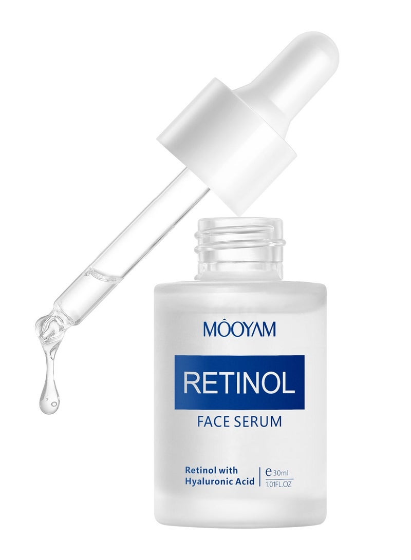 MOOYAM Retinol Face Serum with Hyaluronic Acid Anti Aging Retinol Serum for Skin Repair, Brighten Your Look, Fine Line and Wrinkles for Dull and Dry Skin 30ml - Image 2
