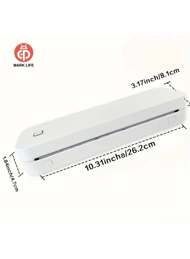 MARKLIFE D210 Mini A4 Thermal Printer White Portable Wireless USB Battery Powered - Image 2