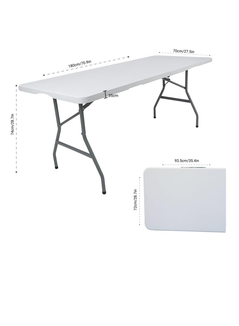 Heavy Duty 6ft Folding Table - Portable & Compact - Perfect for Picnics, Restaurants, Garden, Camping Table, BBQ, Crafts, Parties, BBQ Market Multipurpose - Image 2