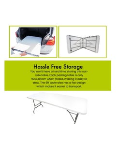 Generic Heavy Duty 6ft Folding Table - Portable & Compact - Perfect for Picnics, Restaurants, Garden, Camping Table, BBQ, Crafts, Parties, BBQ Market Multipurpose  - Image 4