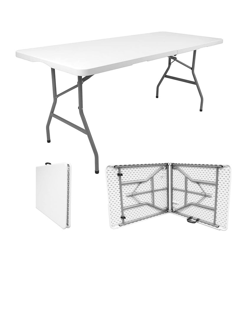 Heavy Duty 6ft Folding Table - Portable & Compact - Perfect for Picnics, Restaurants, Garden, Camping Table, BBQ, Crafts, Parties, BBQ Market Multipurpose - Image 1