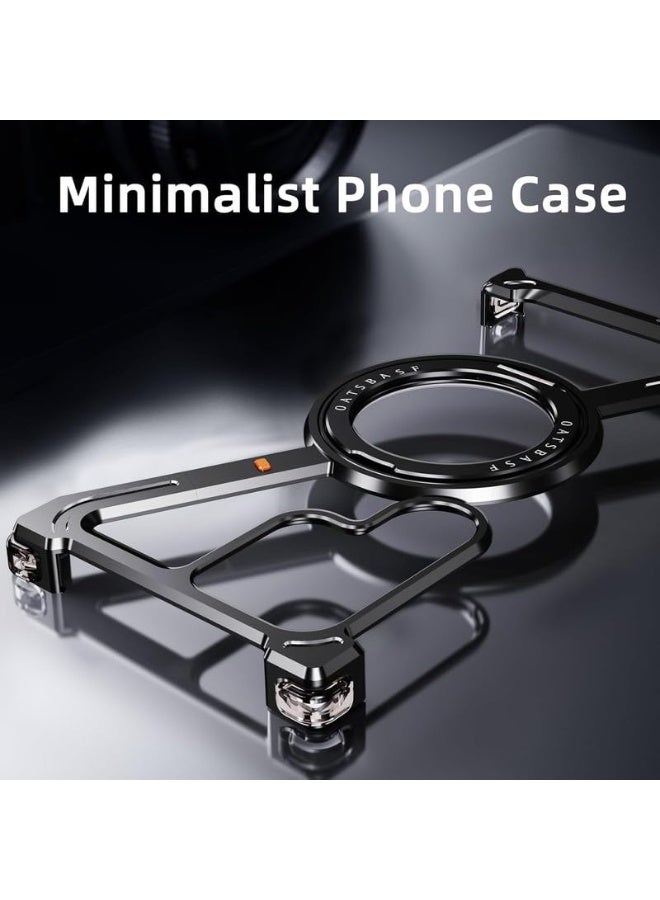 عام غطاء على شكل Z بإطار معدني بدون حواف مع حلقة دوارة 360 درجة وإطار معدني وحامل قائم لسامسونج جالاكسي إس 25 الترا، متوافق مع الشحن اللاسلكي | درع ألومنيوم فاخر. - Image 3