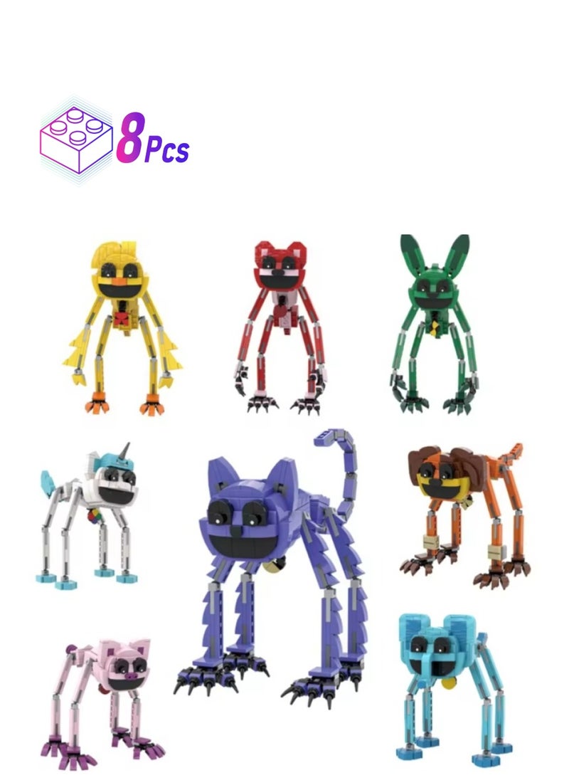 XiuWoo - New Funny Smiling Critters Building Block Set Smiling Critters Toys,Game Model Toys Ideas Collectible Building Bricks Birthday Gift For Kids 8pcs set - Image 1