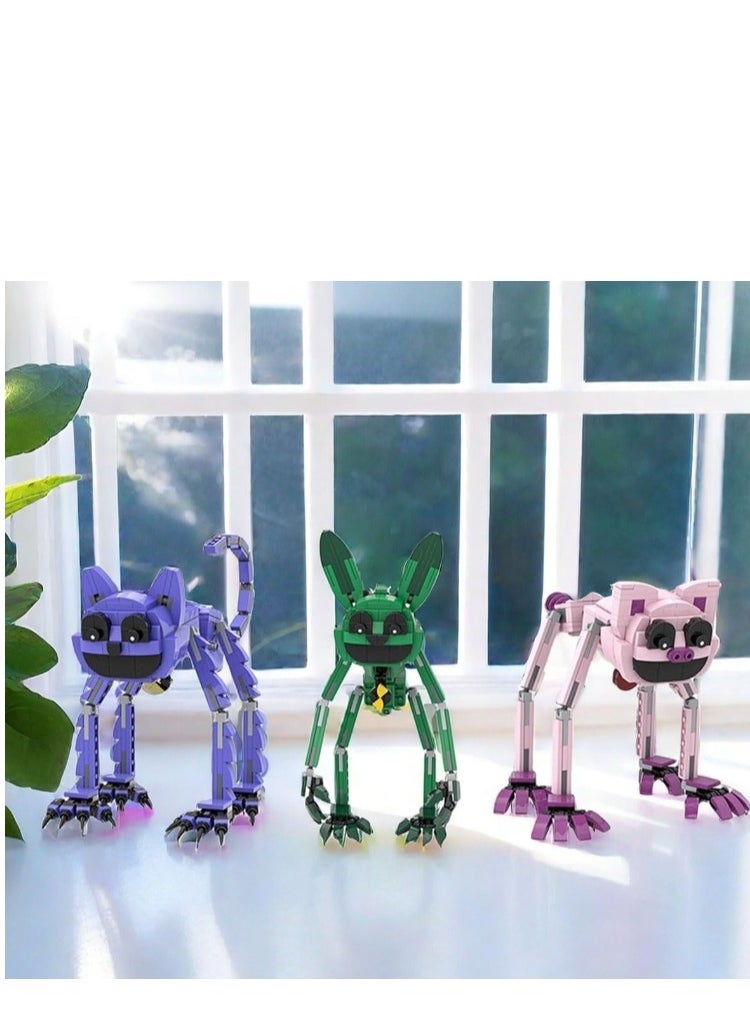 XiuWoo - New Funny Smiling Critters Building Block Set Smiling Critters Toys,Game Model Toys Ideas Collectible Building Bricks Birthday Gift For Kids 8pcs set - Image 1