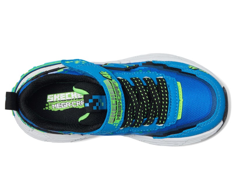 SKECHERS Boy's Mega-Craft 4K Sneaker, Blue/Lime, 1 Little Kid - Image 2