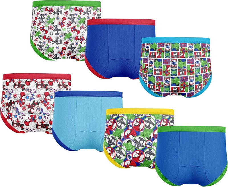 SPIDERMAN سروال تدريب الأطفال سوبرهيرو سبايدرمان للأولاد مع ملصقات مخطط النجاح  Iron Man Hulk  أحجام أكثر 18M4T 7Pack سبايدي متعدد الأبطال 2T - Image 2