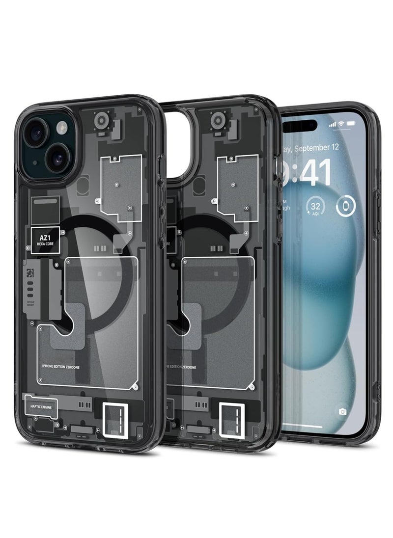 Generic Premium Combination Mag iPhone 15 Plus Case Cover with Magsafe - Zero One Black  - Image 1