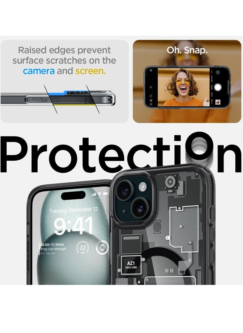 Generic Premium Combination Mag iPhone 15 Plus Case Cover with Magsafe - Zero One Black  - Image 4
