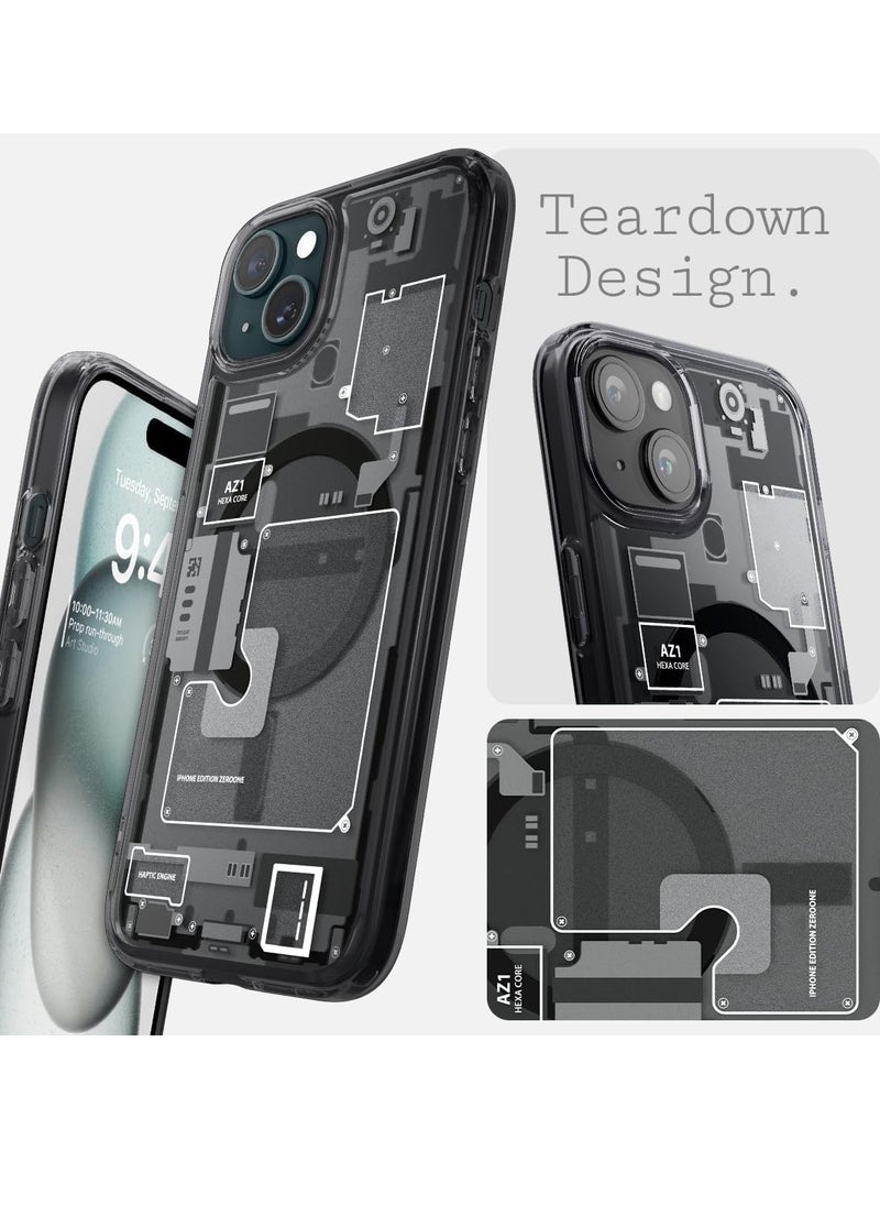 Generic Premium Combination Mag iPhone 15 Plus Case Cover with Magsafe - Zero One Black  - Image 3