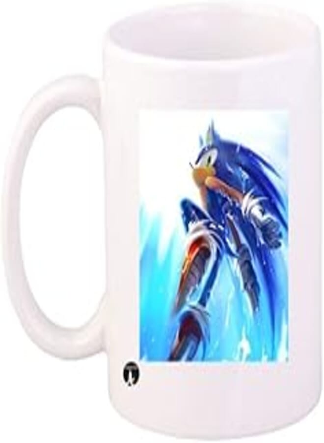 Design Sonic Video Game Mug White Blue Yellow