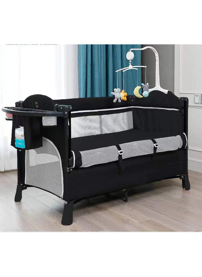 TEKNUM 4 In 1 Baby Bedside Co - Sleeper Bassinet And Playpen With Rocker Black  - Image 2