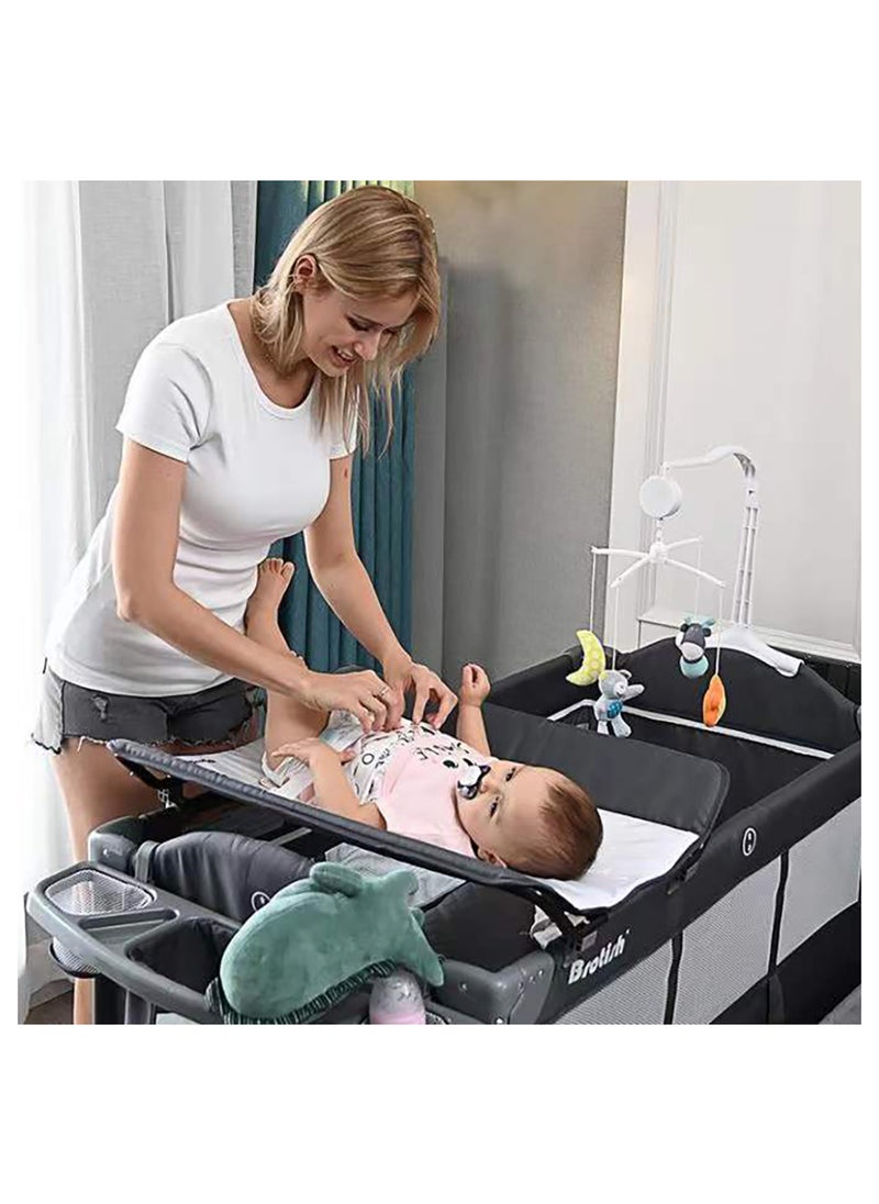 TEKNUM 4 In 1 Baby Bedside Co - Sleeper Bassinet And Playpen With Rocker Black  - Image 5