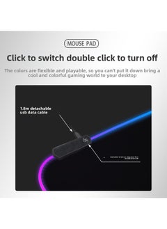 Generic Cool Cartoon Luminous RGB Mouse Pad Student Bedroom Dormitory E-sports Computer Desk Special Non-slip Game Pad-Color:30*80-Pattern:White Socks Girl  - Image 4