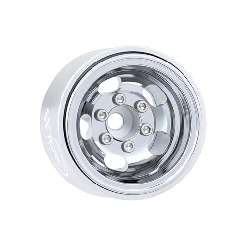 TCRC 4PCS Aluminum Deep Dish 10 Inch Beadlock Wheels Hubs for Axial SCX24 Traxxas TRX4M FCX24 Redcat Ascent18 HPI Venture18Chrome - Image 1