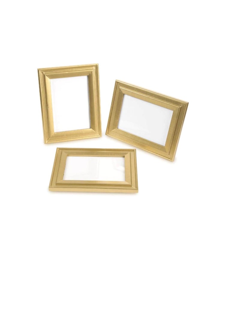 مجموعة إطارات صور طاولة الزفاف الذهبية من 4 قطع: 3.5 × 5 بوصات - Image 1