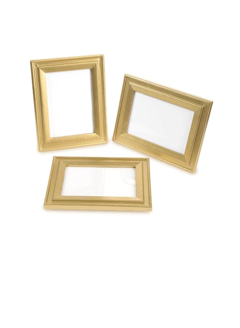 مجموعة إطارات صور طاولة الزفاف الذهبية من 4 قطع: 3.5 × 5 بوصات - Image 2