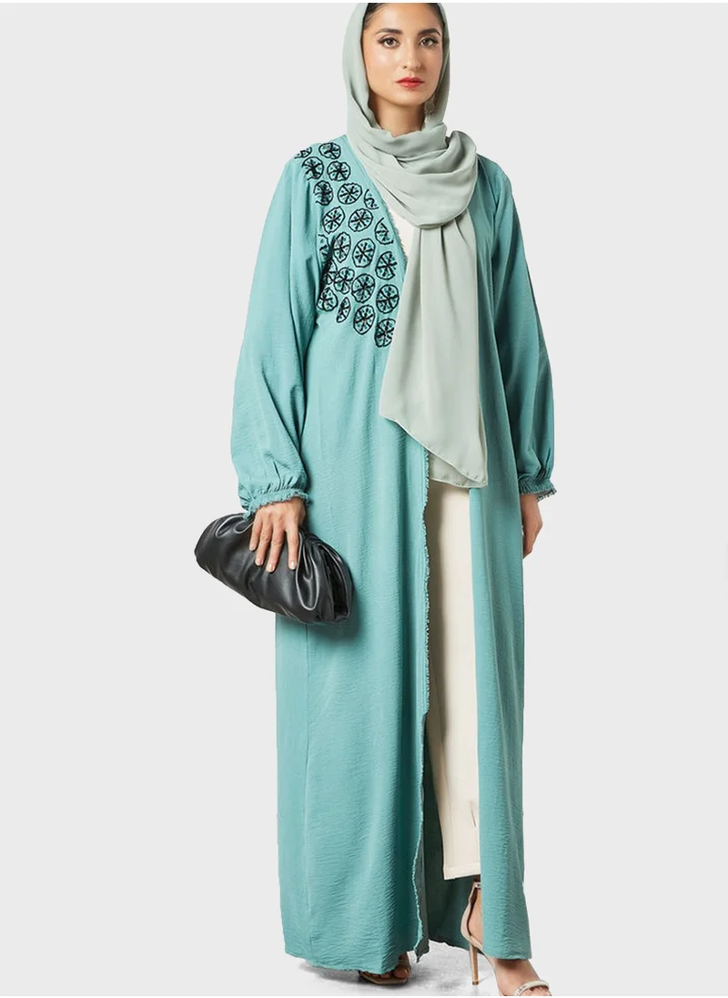 Threadz by Ajooni Embroidered Stylish Abaya