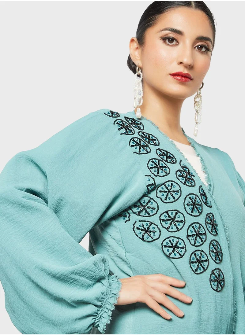 Threadz by Ajooni Embroidered Stylish Abaya