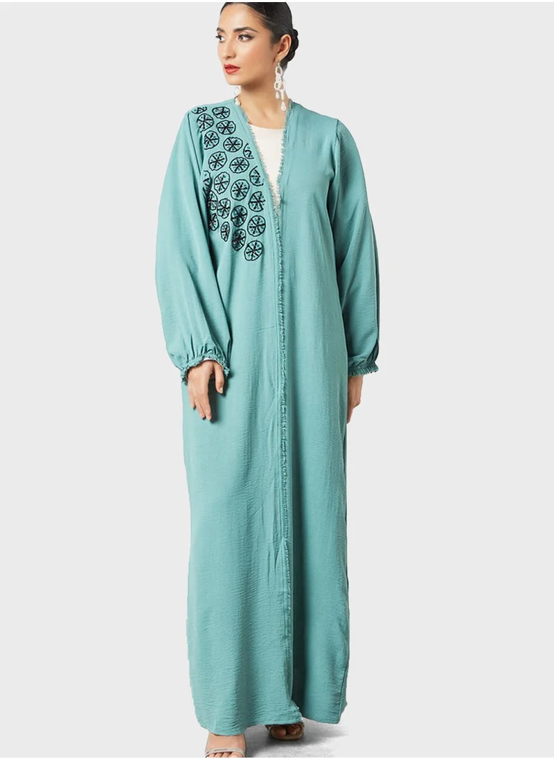 Threadz by Ajooni Embroidered Stylish Abaya