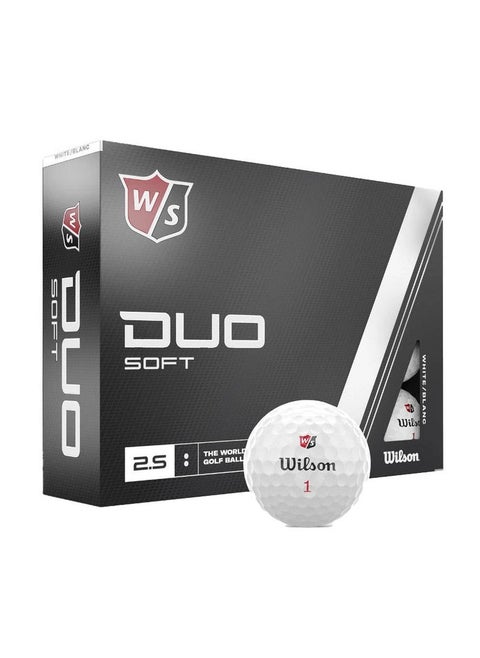 كرات جولف ناعمة بيضاء من Duo (عبوة من 12 قطعة) - كرات جولف فائقة النعومة ومنخفضة الضغط لأقصى مسافة وتحكم - مثالية لجميع مستويات المهارة