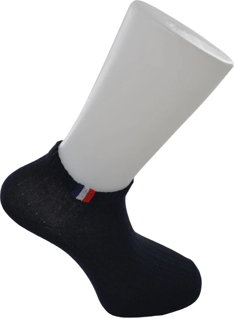 Dode Flora Çega Men's Comfortable Flexible Durable Stripe Patterned Cotton 3-Piece Derby Booties Socks