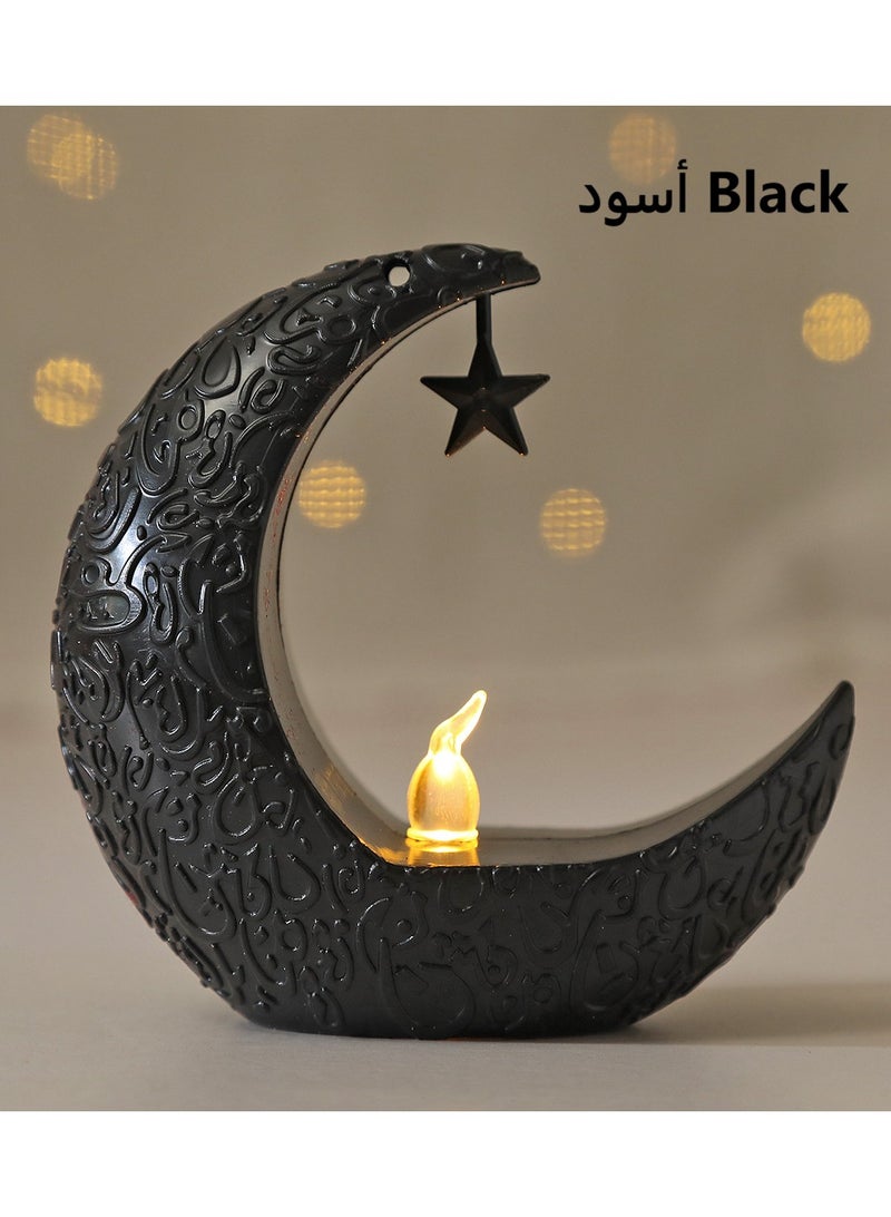 Decorative Crescent Moon LED Candle Holder, Star hanging, Arabic Calligraphy Design,Home light, Eid al-Adha Decoration - Image 2