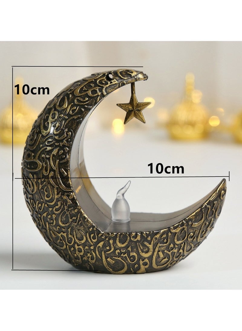 Decorative Crescent Moon LED Candle Holder, Star hanging, Arabic Calligraphy Design,Home light, Eid al-Adha Decoration - Image 5
