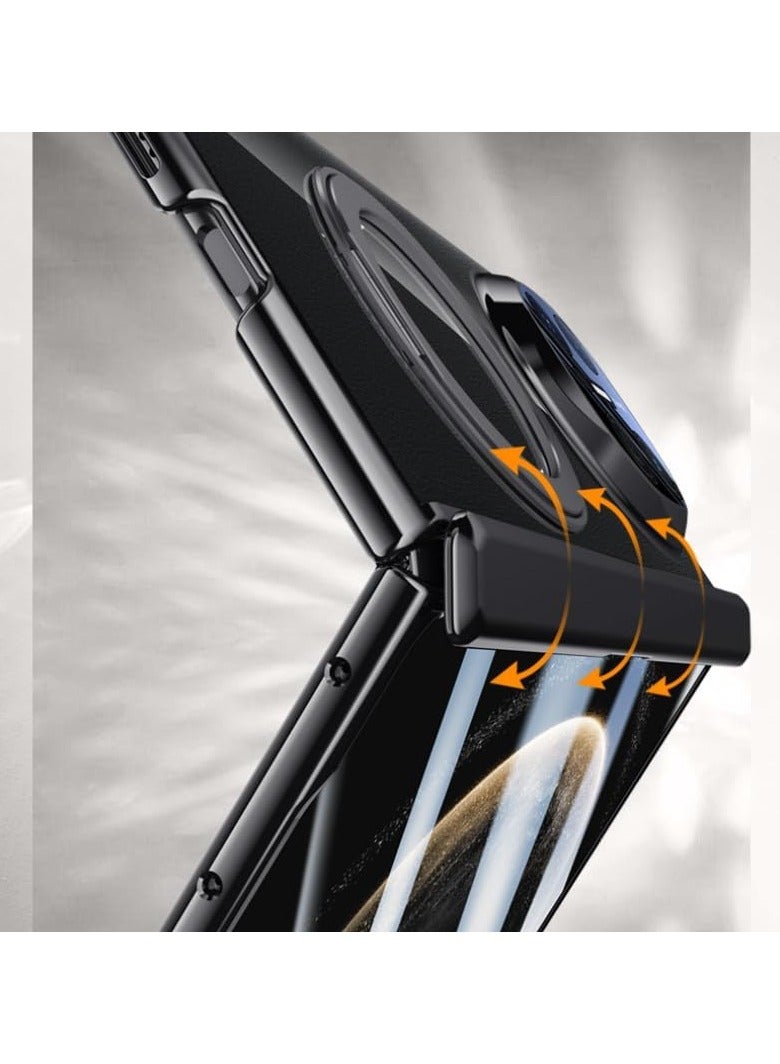 عام غطاء مغناطيسي متوافق مع Huawei Mate X6 [مزود بحامي شاشة عالي الدقة مدمج] [يدعم الشحن اللاسلكي]، غطاء شفاف مقاوم للصدمات مع إطار مطلٍّ وحامل دوّار 360°. - Image 5