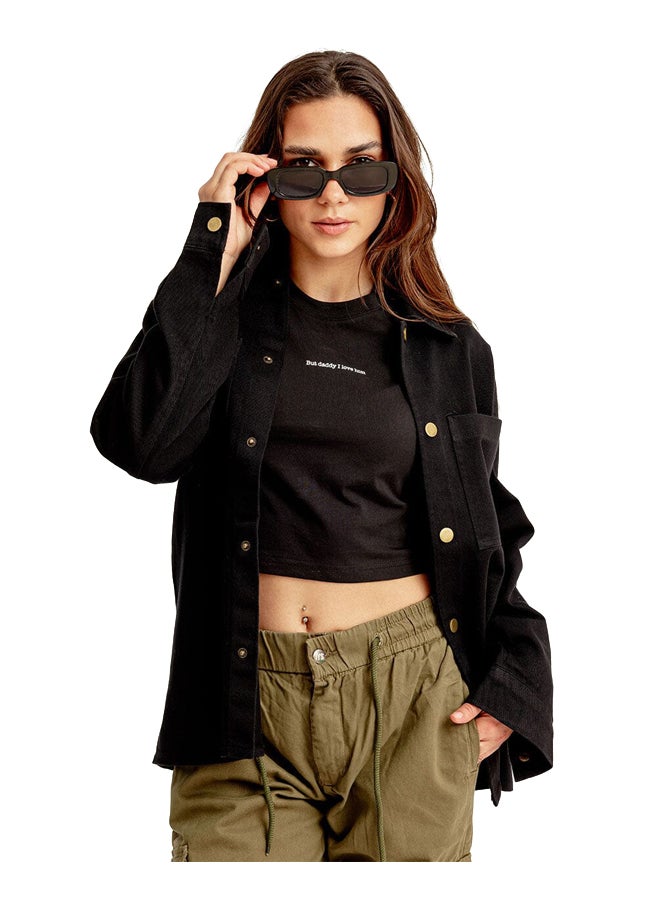 In Your Shoe Black Overshirt Jacket - Image 1